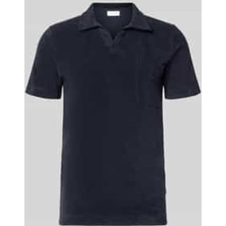 relaxed fit poloshirt met V-hals