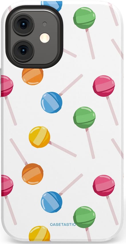 Casetastic hoesje geschikt voor Apple iPhone 12 Mini - Dubbellaagse bescherming - Lollybom - Fashion Case - Wit