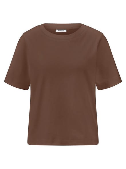 Shirt ronde hals Van Peter Hahn bruin