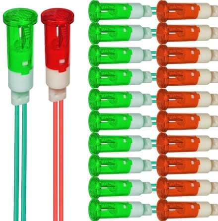 LED-indicatielampjes 10mm - Energiebesparend Rood en Groen 230VAC