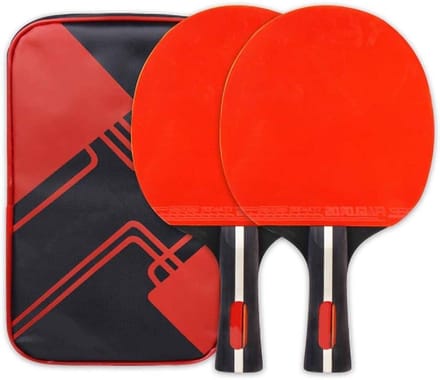 Tafeltennisbatje - Pingpong racket - Competitie training - Hoge elastische spons - 3 Sterren - Zwart