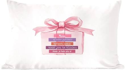 Sierkussens - Kussentjes Woonkamer - 60x40 cm - Cadeau - Strik - Tekst - Roze