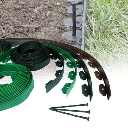 Bande d'isolation en pierre d'herbe en forme de L pour bordure de jardin 5cm*5cm*5m noir