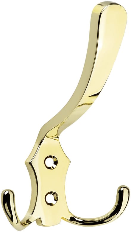 SO-TECH® Garderobehaak LENA 2 haken lang / messing-look Jashaak Kledinghaak
