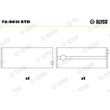Lagerschalen, krukas GLYCO 72-5031 STD
