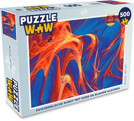 Puzzel Kunst - Golven - Kleur - Psychedelisch - Legpuzzel - Puzzel 500 stukjes
