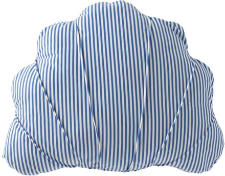J-Line kussen Schelp Gestreept - polyester - blauw/wit