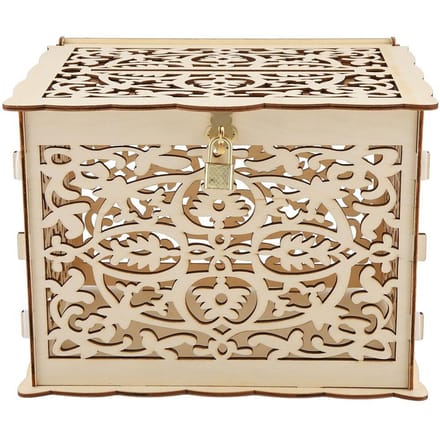 Bruiloft Kaartendoos met Sleutels DIY Geld Geschenkdoos Voor Verjaardagsfeest beige