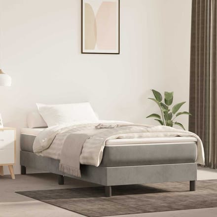 vidaXL - Pocketveringmatras - voor - kinderen - medium - 80x160 - cm - fluweel - lichtgrijs