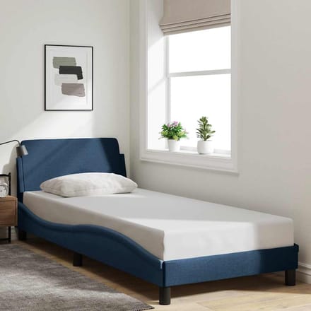 vidaXL - Bedframe - met - hoofdeinde - "Dover" - 90x200 - cm - stof - blauw
