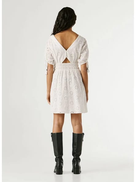 Pepe Jeans Chiara Korte Mouwen Korte Jurk Wit XL Vrouw