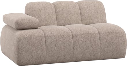 WOOOD Mojo 1,5-Zits Element Bank Arm Links - Wollig - Donkerzand