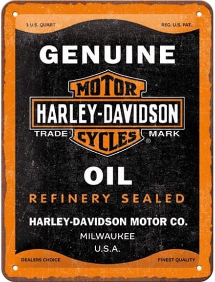Wandbord Garage Motor - Harley Davidson - Genuine Oil
