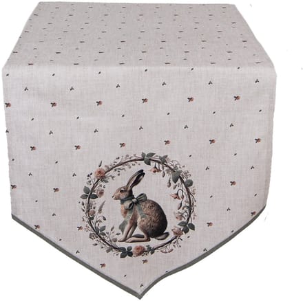Clayre & Eef Tafelloper 50x160 cm Beige Katoen