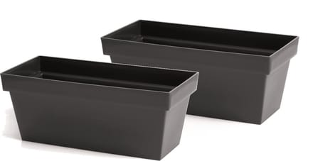 Bloembak Balkonbak Cube Case 40x18x16cm ANTRACIET Prosperplast / 2 STUKS ! /