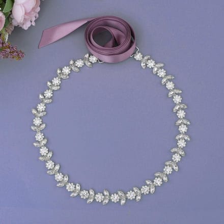 Bruiloftsriem - Dames Sjerp - Bruiloft Accessoire - Handgemaakte Versiering - 2 x 50 cm - Antiek Violet