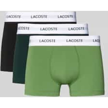 Lacoste Heren Boxershorts Trunks 3-Pack Effen Groen/Donkergroen/Zwart - Maat S