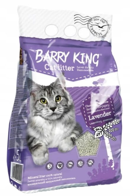 HOBBY Barry King Serie - Bentoniet Kattenbakvulling - 5L - Lavendel - Klonterend
