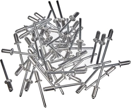 Aluminium blindklinknagels mini pack - 50 stuks, grijs - 5 x 10 mm