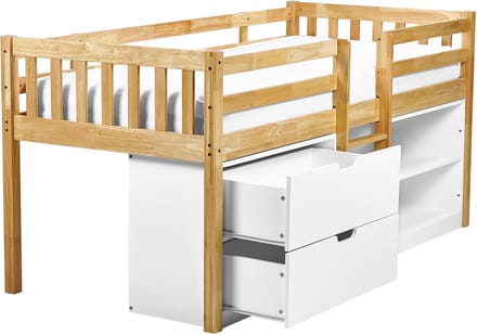 SUSVILLE - Kinderbed - Lichtbruin - 90 x 200 cm - Rubberhout