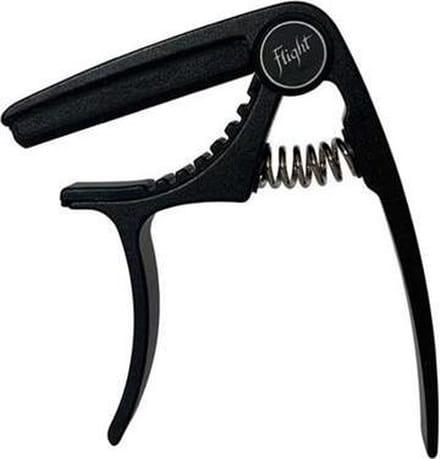 Flight FC-BK Aluminium Ukulele Capo Zwart met Veermechanisme