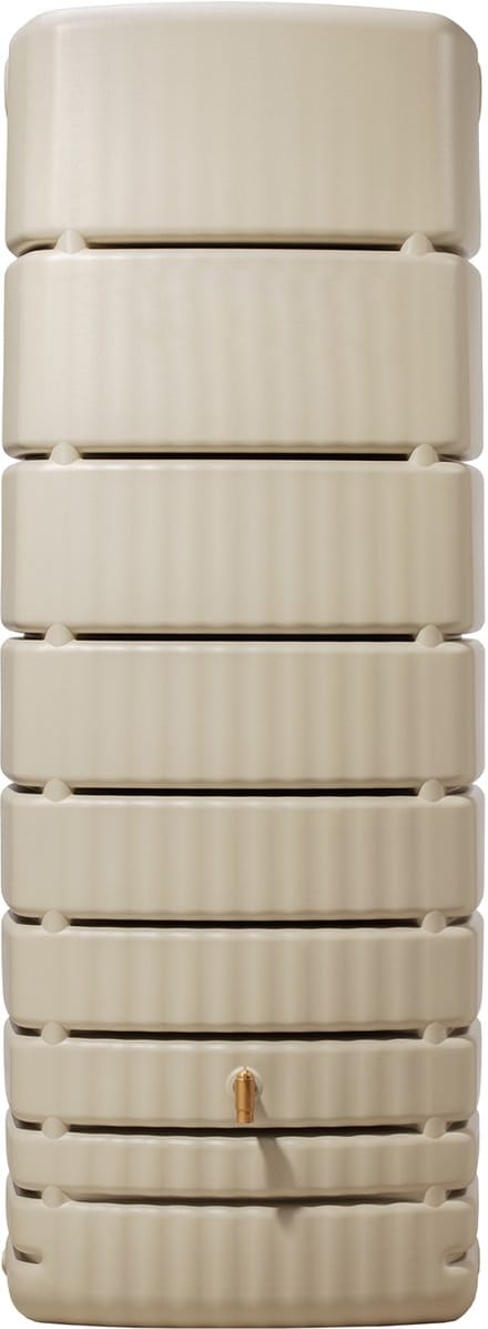 4RAIN Regenton Slim, 650 L, inclusief aftapkraan (zandbeige)
