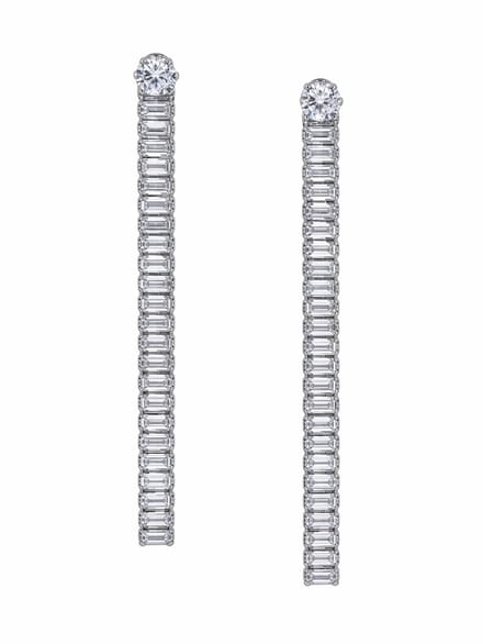 AVANT-GARDE PARIS Oorbellen - Tassel - Lang - Kristal - Rhodium Plated - 7.6 cm