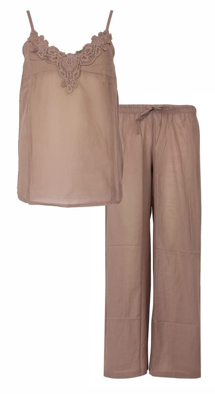 Irresistible Dames Pyjama - Spaghetti Bandjes - Taupe - Maat S