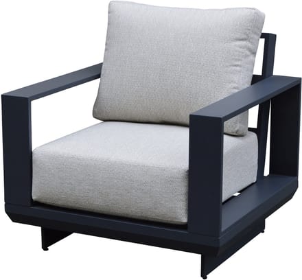 Avellino lounge tuinstoel aluminium antraciet soft grey kussens
