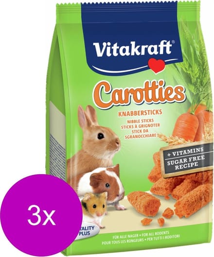 Vitakraft Carotties Knaagdier - Konijnensnack - Wortel - 3 x 50 g