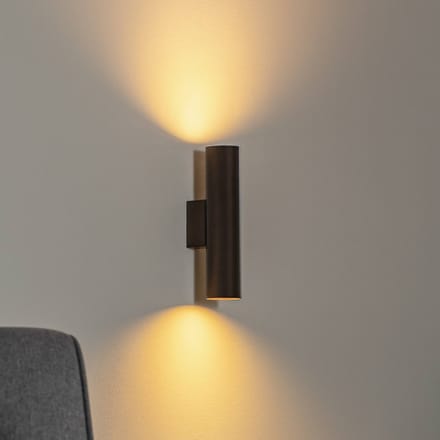 Argon Wandlamp Cerro, antraciet, staal, Ø 6 cm, omhoog/omlaag