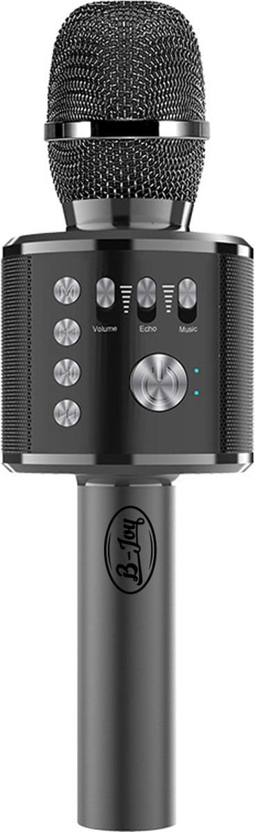 B-Joy Karaoke Microfoon Muziek Karaokeset - LED Verlichting Kinderen Bluetooth - Cadeau Zwart