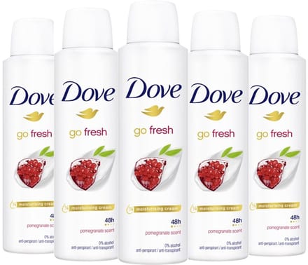 Dove Deo Spray - Go Fresh Granaatappel - 5 x 150 ml - Pomegranate & Lemon Verbana