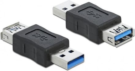 USB-A (m) - USB-A (v) data blocker - USB3.0 / zwart