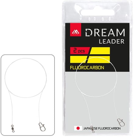 Fluorocarbon Onderlijn 25 cm – 10 LB – Roofvis – 2 Stuks – Mikado