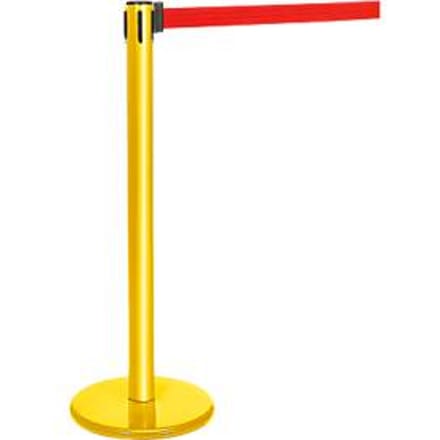 Afzetpaal met trekband geel, trekband rood