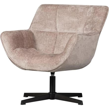 WOOOD Wibo Draaifauteuil - Chenille - Taupe - 94x71x83