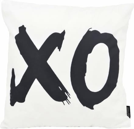 XO XO White Kussenhoes | Katoen / Polyester | 45 x 45 cm | Zwart/Wit