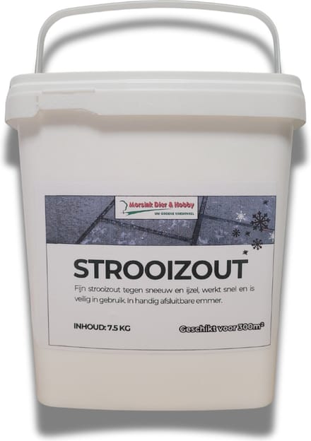 Strooizout dooizout 7.5kg I Afsluitbare emmer I Bestrijdt gladheid en sneeuw