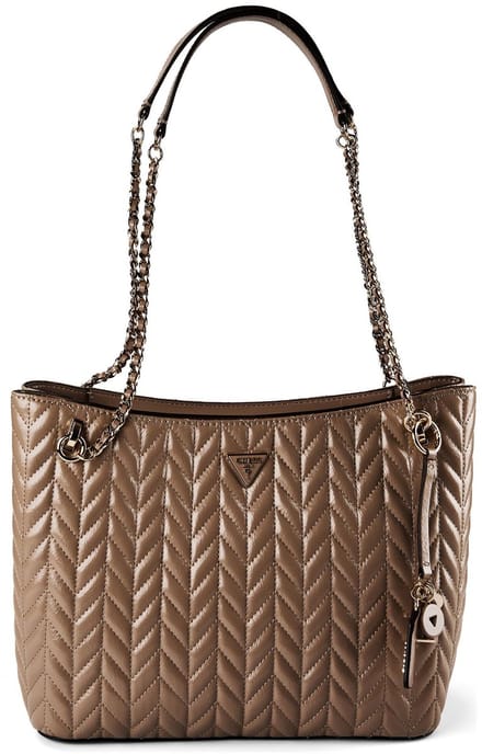 GUESS schoudertas Cheryl Two Compartment Tote Dark Taupe