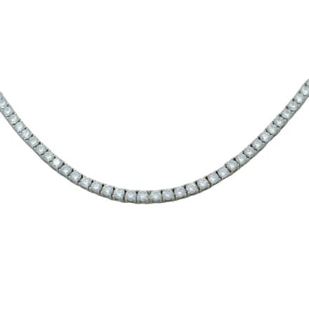 Tennis Necklace Silver Crystals 3mm
