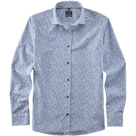 OLYMP Casual Overhemd, Regular Fit, Kent, Marineblauw
