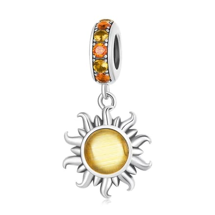 Zon Bedel van 925 Sterling Zilver met Gekleurde Zirkonia - RomyStones