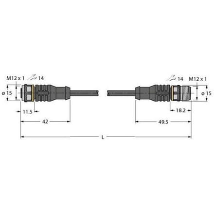 Turck 6630918 Sensor/actuator connector, geassembleerd Aantal polen (sensoren): 4 1 m 10 stuk(s)