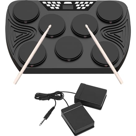 Multifunctioneel draagbaar elektronisch drumstel 7 aanslaggevoelige pads Ingebouwde drum op tafel 2 US Plug