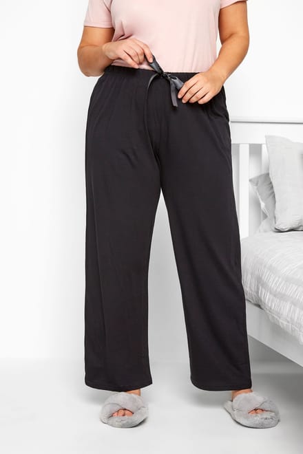 Yours Pyjamabroek Van Katoen Met Wijde Pijpen In Zwartsize 62-64