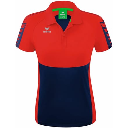 Erima Six Wings Polo Dames - Rood / New Navy | Maat: 38