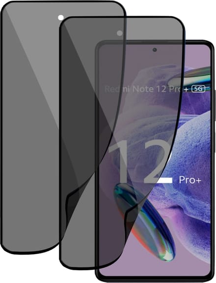 2x Privé Screenprotector geschikt voor Xiaomi Xiaomi Redmi Note 12 Pro+ Screenprotector - Privacy Beschermglas - Privacy Proteqt+