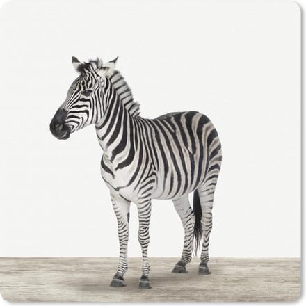 Muismat 20x20 cm - Mousepad Dieren - Zebra - Zwart - Wit - Muismatten