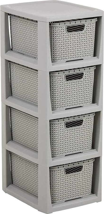 BranQ - Ladesysteem / Kast met 4 (7L) manden - Grijs